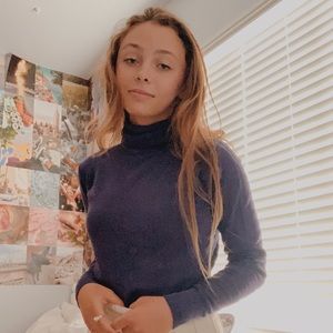 basic navy blue turtleneck